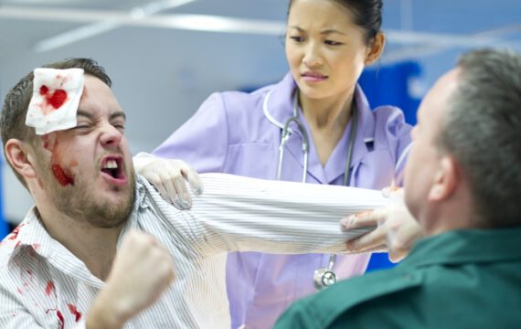 Hospital fight between patient ambulance driver and nurse